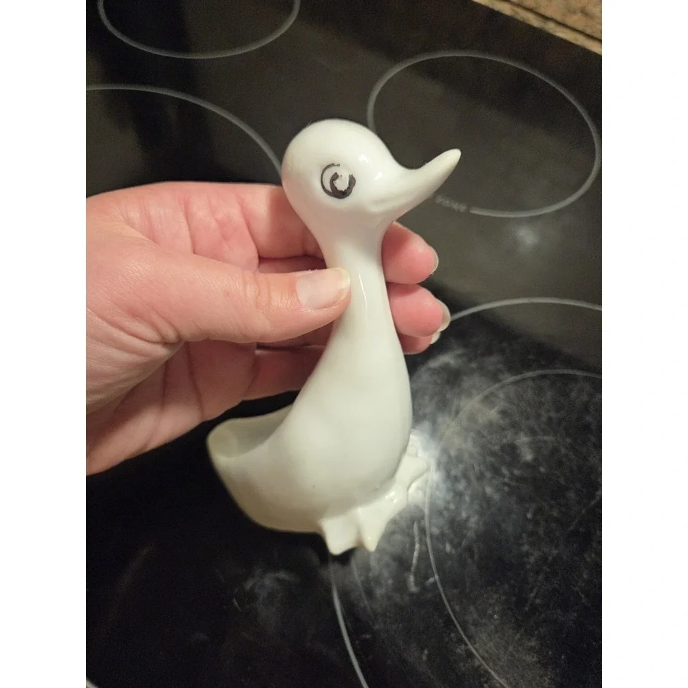 Vintage‎ White Porcelain Duck Planter